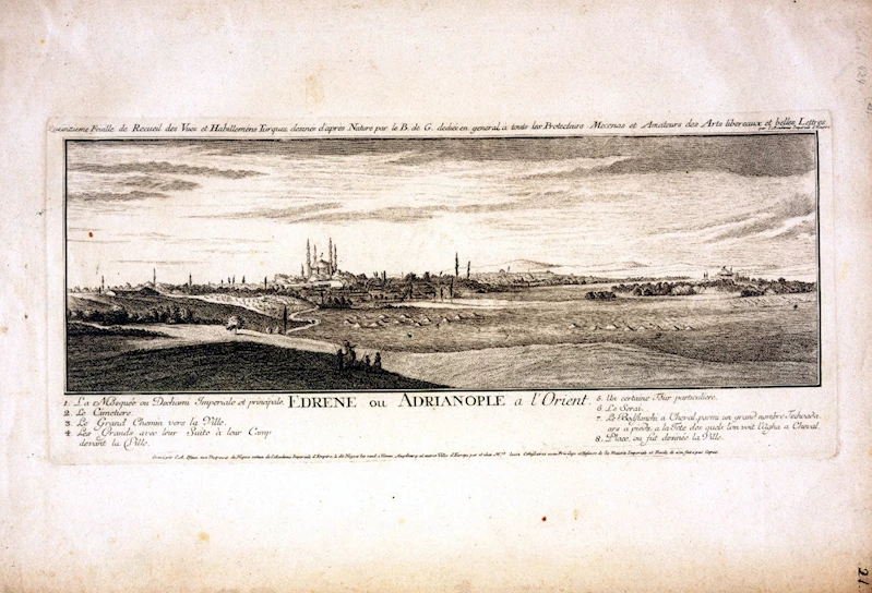 Edirne’de 1700’lü yıllara ait gravür, Osmanlı ordusunun saray çevresindeki konumunu ortaya koydu