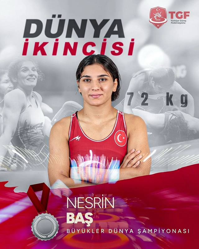 Milli güreşçi Nesrin Baş, dünya ikincisi oldu