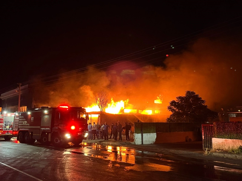 İzmir’de mobilya fabrikasında yangın 