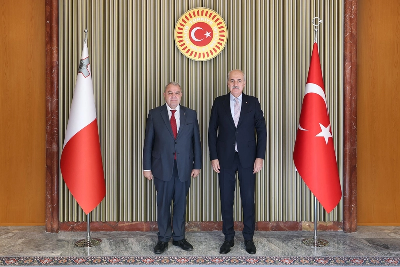 TBMM Başkanı Kurtulmuş, Malta Temsilciler Meclisi Başkanı Farrugia ile bir araya geldi