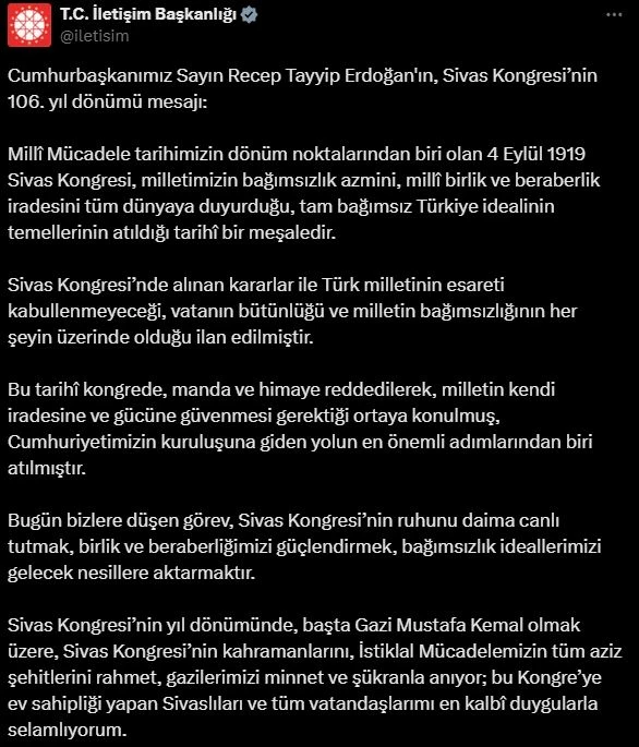 Cumhurbaşkanı Erdoğan