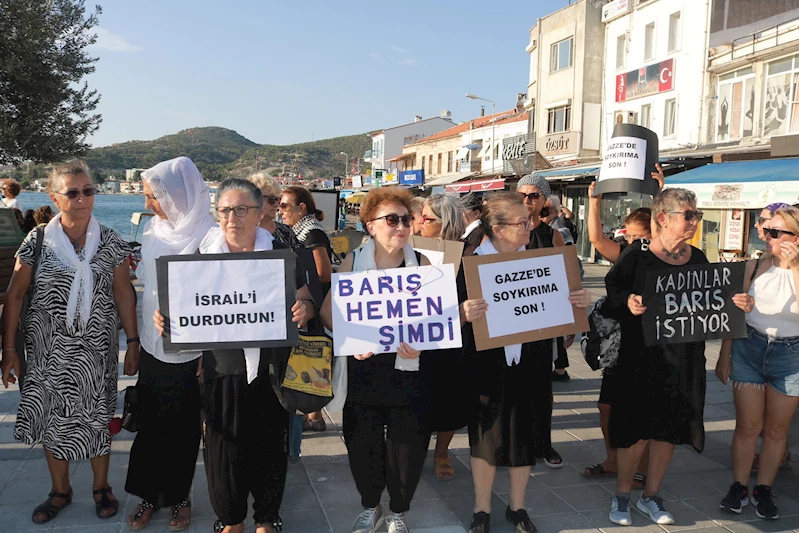 İzmir -Foçalı kadınlardan İsrail protestosu /Video eklendi 